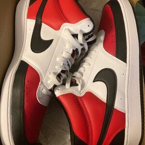 Nike court vision mid white red black (Size 13)